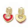 Brass Micro Pave Cubic Zirconia Pendants ZIRC-H102-04B-G-2