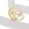 Brass Open Cuff Rings for Women RJEW-K289-01G-X-3