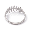 Non-Tarnish 201 Stainless Steel Fishbone Adjustable Ring for Women RJEW-K238-12P-2