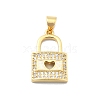 Brass Micro Pave Clear Cubic Zirconia Pendants KK-A221-10G-1