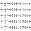 WADORN 130Pcs 13 Styles Tibetan Style Cross Alloy Pendants FIND-WR0011-41-1