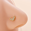 316L Surgical Stainless Steel Micro Pave Clear Cubic Zirconia L-Shaped Nose Rings WG5ADDF-04-1