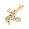 Brass Micro Pave Cubic Zirconia Pendants KK-U058-59B-G-2