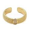 Rack Plating Real 18K Gold Plated Brass Oval Open Cuff Rings RJEW-B048-01G-2