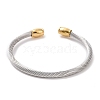 Trendy Women's 304 Stainless Steel Torque Bangles BJEW-N225-72P-4