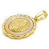 Brass Pendants with Shell and Jump Ring KK-D534-03G-01-2