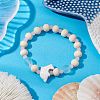 3 Pcs Synthetic Turquoise & Wood & Glass Beaded Stretch Bracelets for Boys Girls BJEW-JB11129-4