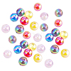 30Pcs UV Plating Opaque Acrylic Beads OACR-PH0004-83-1