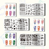 Stainless Steel DIY Nail Art Templates MRMJ-WH0092-018-3