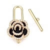 Brass Micro Pave Clear Cubic Zirconia Toggle Clasps KK-N254-143G-B-1