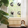 4Pcs 4 Patterns PVC Colored Laser Stained Window Film Adhesive Static Stickers STIC-WH0008-009-3