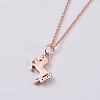 Unicorn Brass Pendant Necklaces NJEW-JN02575-M-4