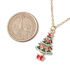 3Pcs 3 Styles Christmas Tree Bell Flower Alloy Enamel Pendant Necklaces for Women NJEW-JN05130-02-3