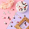 40Pcs 4 Colors Alloy Enamel Stilettos Pendants ENAM-CJ0002-47-4