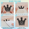 8Pcs 4 Style Crown Shape with Heart Hotfix Rhinestone DIY-FG0004-26-4