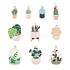 Biyun 18pcs 9 style Zinc Alloy Enamel Pendants ENAM-BY0001-04-9