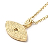 Brass Micro Pave Clear Cubic Zirconia Pendants Necklaces for Women NJEW-B092-02G-4