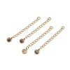Ion Plating(IP) 316 Surgical Stainless Steel Curb Chain Extender with Natural Labradorite Round Charm STAS-A097-01G-11-1