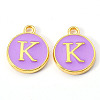 Golden Plated Alloy Enamel Charms X-ENAM-S118-10K-1