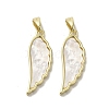 Brass Pave Shell Pendants KK-I708-14A-G-1