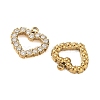 304 Stainless Steel Micro Pave Clear Cubic Zirconia Charms CU-CBAF0F8-03B-G-2