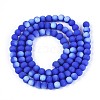 Frosted Opaque Glass Beads Strands GLAA-T032-P4mm-MBB11-2