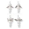 4Pcs 4 Styles Glass Pearl Pendants PALLOY-JF02711-1