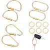 CHGCRAFT 12Pcs 4 Styles Brass Keychain Clasps FIND-CA0005-87-1