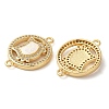 Rack Plating Brass Micro Pave Clear Cubic Zirconia Connector Charms KK-P268-18G-2