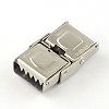 Tarnish Resistant Smooth Surface 201 Stainless Steel Watch Band Clasps X-STAS-R063-79-3
