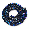 Electroplate Opaque Solid Color Glass Beads Strands EGLA-A034-P2mm-L22-2