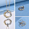 201 Stainless Steel Interlocking Ring Pendants STAS-SZ0002-61B-2