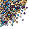 250Pcs 10 Colors Electroplated Natural Lava Rock Beads Strands G-PJ0001-03A-3