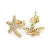 Brass Micro Pave Cubic Zirconia Ear Studs EJEW-P261-26E-G-2