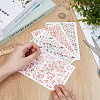 4Pcs 4 Styles Flower Pattern Ceramics Clay Water Transfer Paper DIY-PH0030-31-3