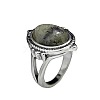 Oval Zinc Alloy Natural Labradorite Finger Rings WG970F5-05-5