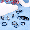 Biyun 15Pcs 15 Styles Synthetic Hematite Plain Band Finger Rings RJEW-BY0001-01-6