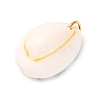 Printed Natural Cowrie Shell Pendants STAS-Z168-03G-06-2