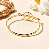 304 Stainless Steel Flat Round Link Bangles for Women BJEW-R014-01G-03-3