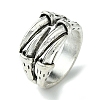 Claw Alloy Open Cuff Rings RJEW-K275-03AS-1