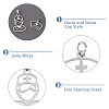 HOBBIESAY 20Pcs 2 Style 201 Stainless Steel Pendants STAS-HY0001-16-4