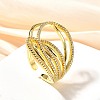 Brass Micro Pave Cubic Zirconia Cuff Rings for Women RJEW-F176-01G-4