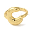 Initials Brass Open Cuff Ring for Women RJEW-N046-02C-G-2