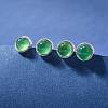 Natural Green Onyx Agate(Dyed & Heated) Ear Studs EJEW-L099-08P-1