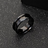 201 Stainless Steel Grooved Finger Ring Settings MAK-WH0007-16B-2