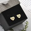 Rack Plating Brass Micro Pave Clear Cubic Zirconia Stud Earrings EJEW-K299-01G-W-1