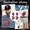 GOMAKERER 4Pcs 2 Style Realistic Heart & Vampire Mouth Polyester Embroidery Cloth Iron On/Sew On Patches AJEW-GO0001-54-6