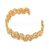 Brass Beads Open Cuff Bangles KK-S404-03G-2