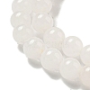 Round Natural White Jade Beaded Wrap Bracelets BJEW-M315-07-3