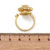 Sunflower Rotatable Open Cuff Rings for Women RJEW-C118-10G-5